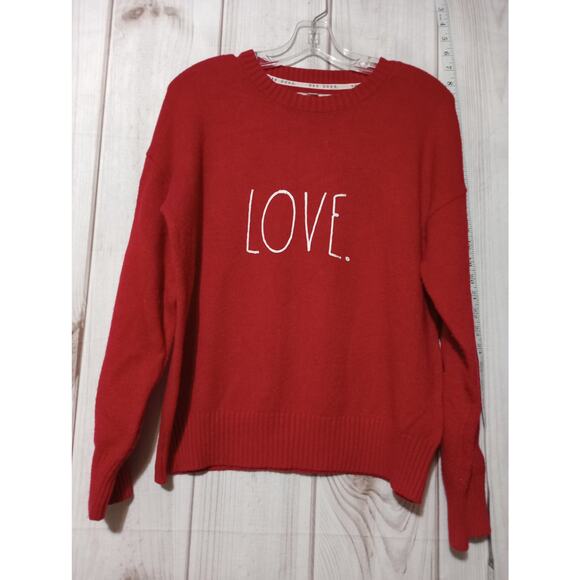 Rae Dunn Sweater Womens Large LOVE Pullover Crewneck Valentine Cozy Knit Soft - Picture 1 of 6